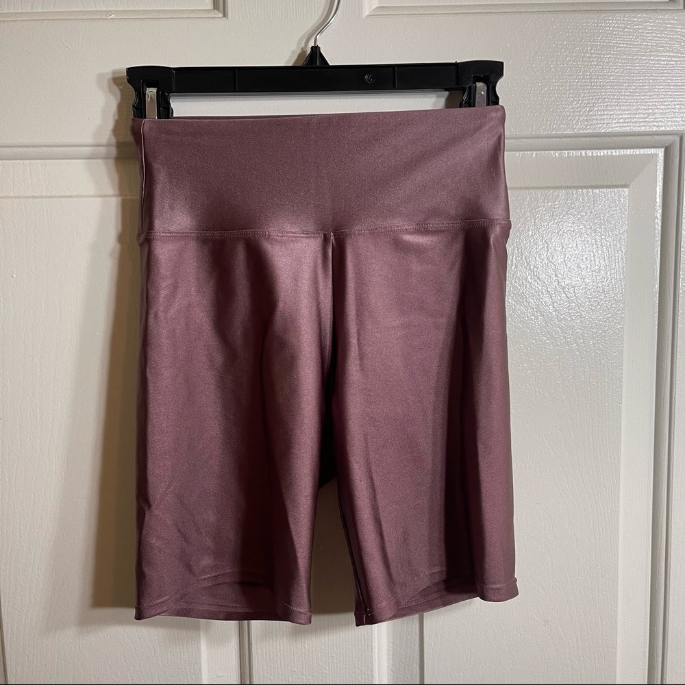 Forever21 biker metallic workout shorts